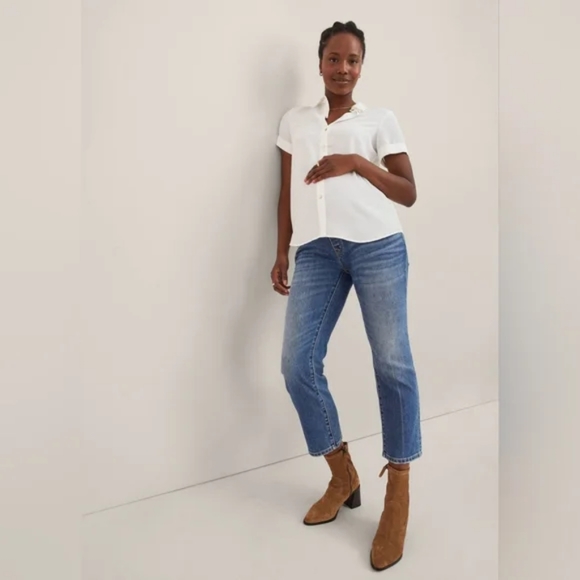 Hatch Denim - Hatch The Over The Bump Straight Maternity Jean In Indigo 27